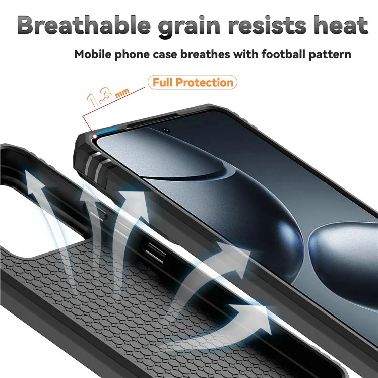 For Xiaomi 14T Pro Case PC + TPU Phone Cover Lens Ultimate Protection Kickstand - Black