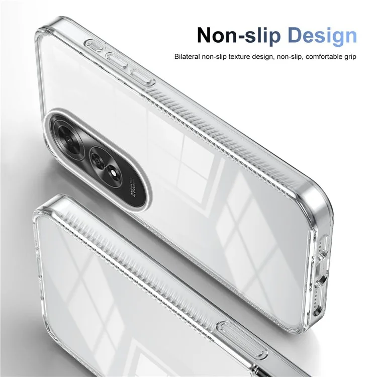 For Oppo A60 4G Clear Phone Case TPU+PC Anti-Slip Drop-Proof Back Cover - Transparent