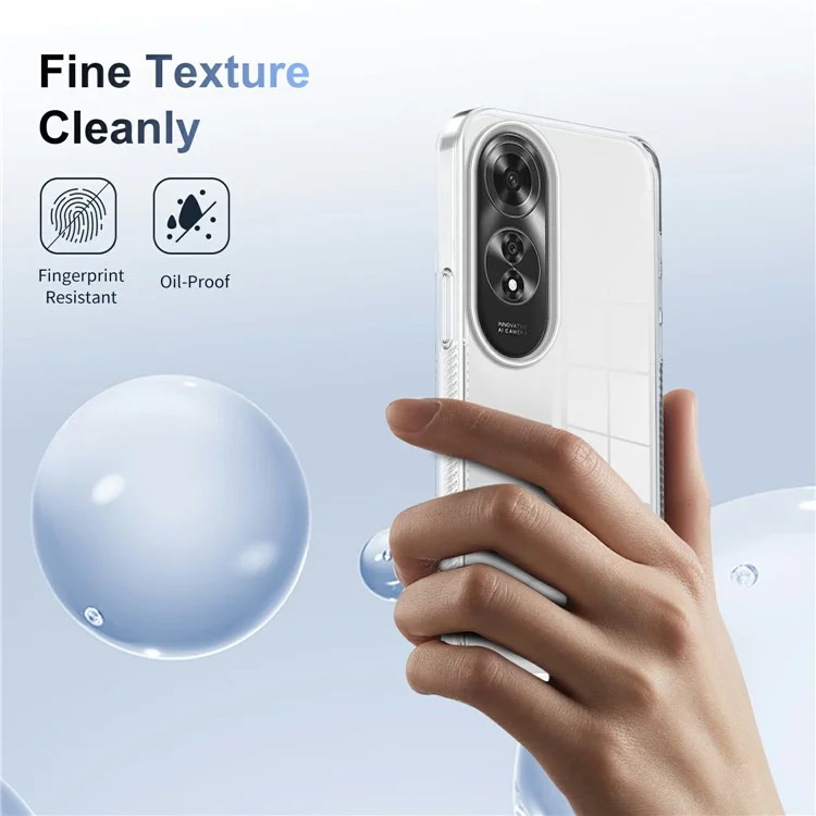 For Oppo A60 4G Clear Phone Case TPU+PC Anti-Slip Drop-Proof Back Cover - Transparent