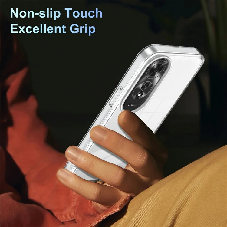 For Oppo A60 4G Clear Phone Case TPU+PC Anti-Slip Drop-Proof Back Cover - Transparent