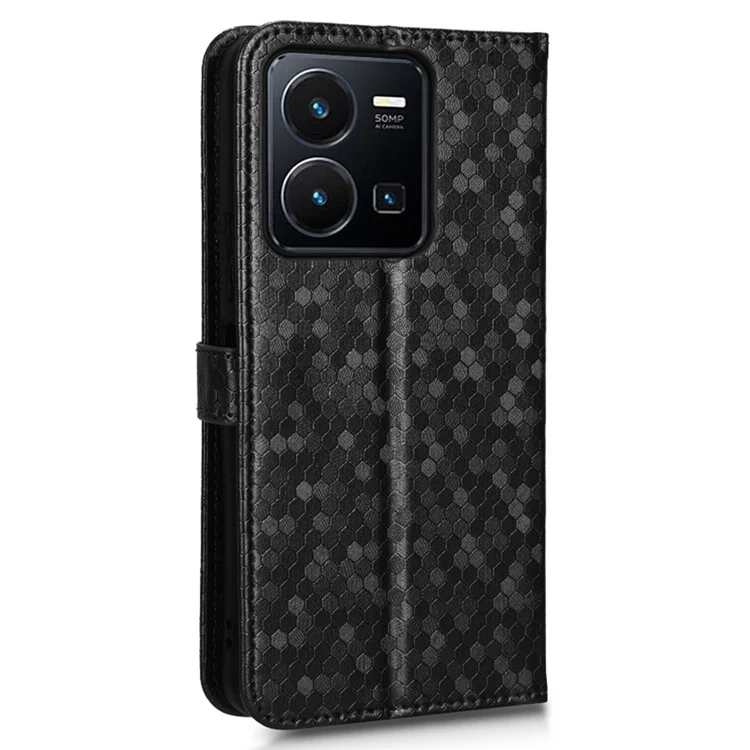 Shockpereprong Phone Case Для Vivo Y35 4g (2022), Подставка Для Выбросов Точечной Подставки с Флип -кошельком. - Черный