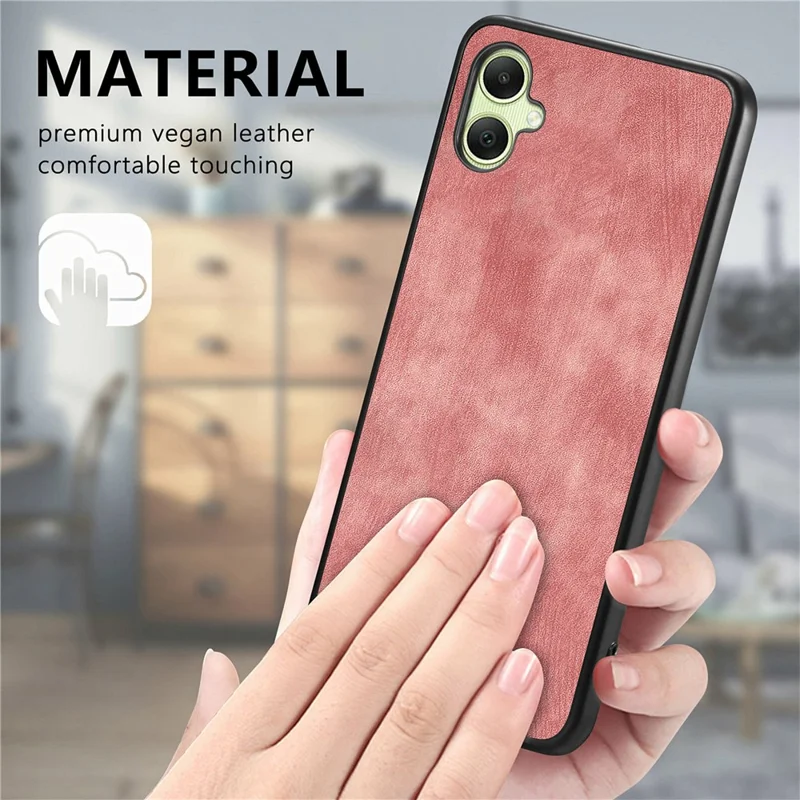 Futerał do Samsung Galaxy A06 4G, Retro Skóra + TPU, Odporny na Upadki, Ochronna Obudowa - Różowa