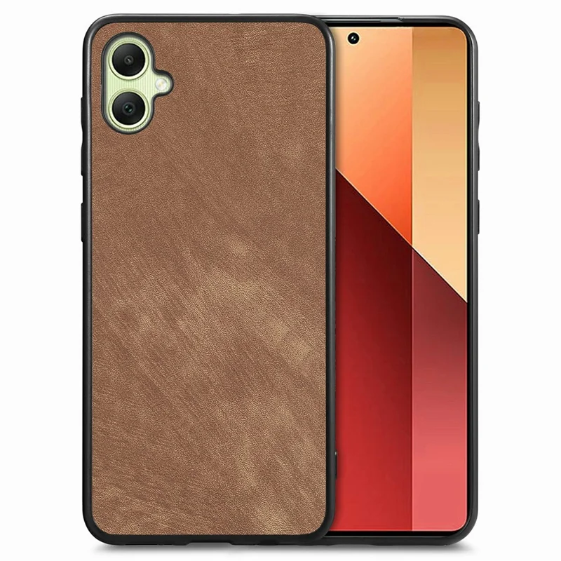 For Samsung Galaxy A06 4G Case Retro Leather + TPU Shockproof Protective Phone Cover - Brown