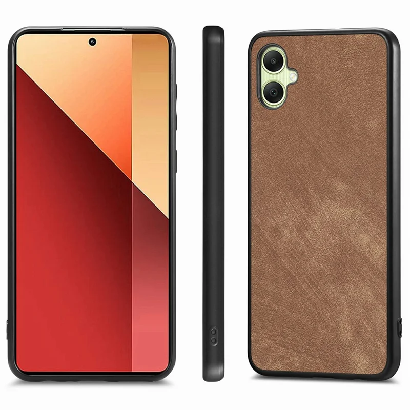 For Samsung Galaxy A06 4G Case Retro Leather + TPU Shockproof Protective Phone Cover - Brown