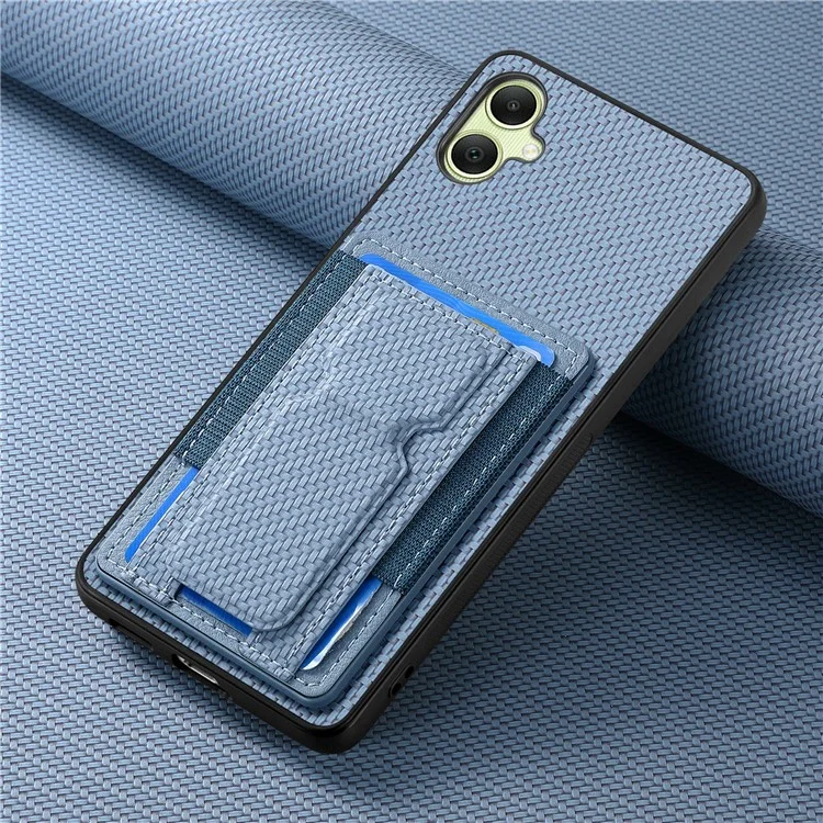For Samsung Galaxy A06 4G Case Kickstand Card Holder Leather Back Cover - Blue