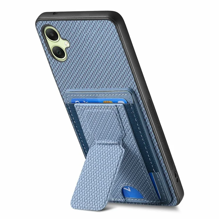 For Samsung Galaxy A06 4G Case Kickstand Card Holder Leather Back Cover - Blue