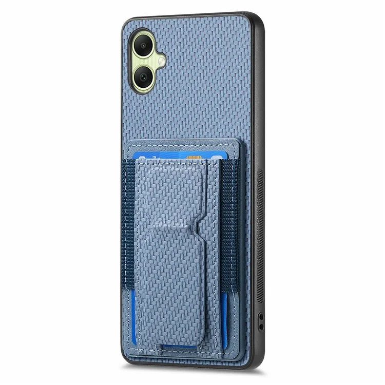For Samsung Galaxy A06 4G Case Kickstand Card Holder Leather Back Cover - Blue