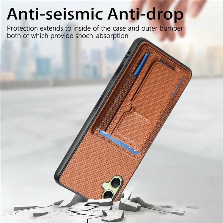 For Samsung Galaxy A06 4G Case Kickstand Card Holder Leather Back Cover - Blue