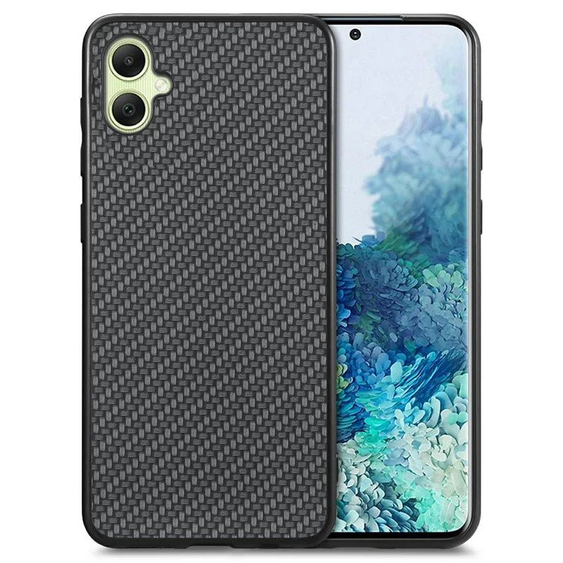 Для чехла Samsung Galaxy A06 с текстурой из углеродного волокна PU+PC+TPU - черный