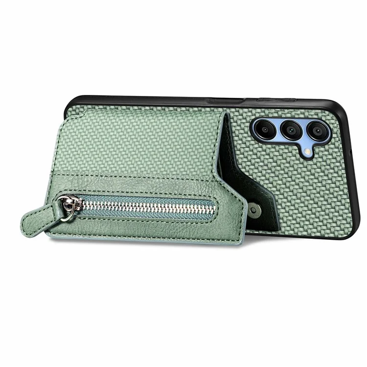 Funda para Samsung Galaxy A16 4G / 5G de cuero+PC+TPU con bolsillo con cremallera y soporte - Verde