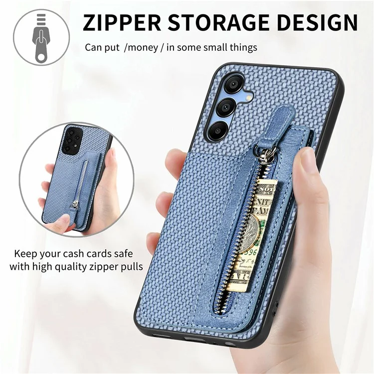 Funda para Samsung Galaxy A16 4G / 5G de cuero+PC+TPU con bolsillo con cremallera y soporte - Verde