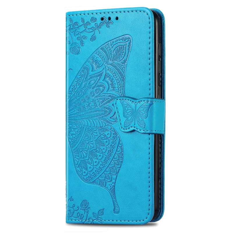 Voor ZTE Blade V60 Vita Hoesje PU Leren Portemonnee Telefoonhoesje Vlinderpatroon - Blauw