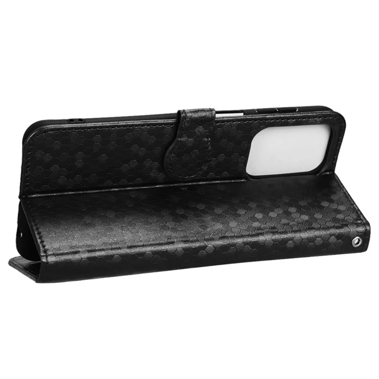 Para o Samsung Galaxy A23 4G (164,5 x 76,9 x 8,4 Mm) PU Capo de Capela Tape Dot Dot Padrão Paratenda Pallete Paratenda Papel Ajustável Case Telefol - Preto