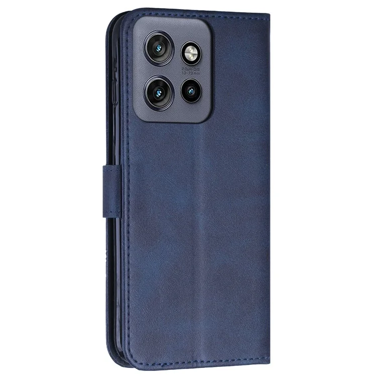 Protective leather case with flip stand for Motorola Edge 50 Neo 5G / Moto S50 5G - Sapphire