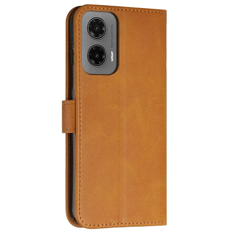Protective leather flip case with stand for Motorola Moto G35 5G - Yellow