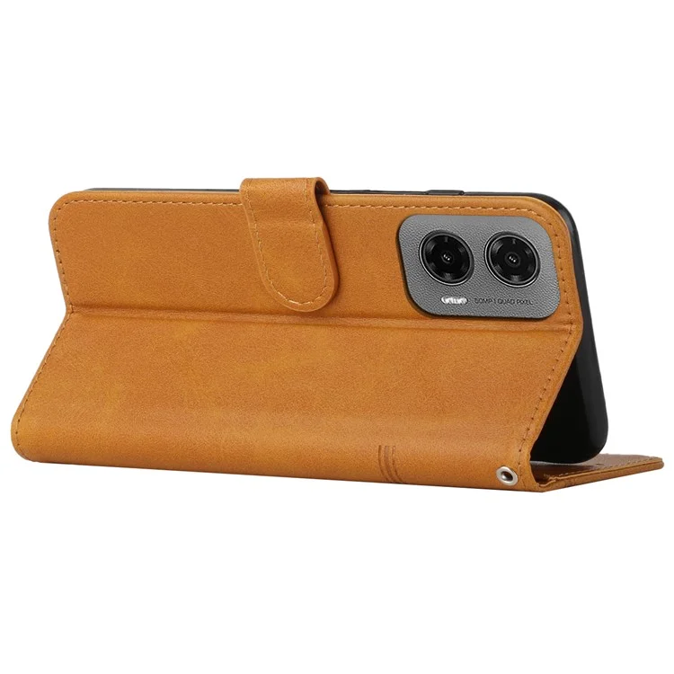 Protective leather flip case with stand for Motorola Moto G35 5G - Yellow