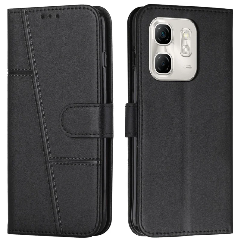 For Infinix Hot 50i 4G / Smart 9 4G Case Stand Flip Protective Leather Phone Cover - Black