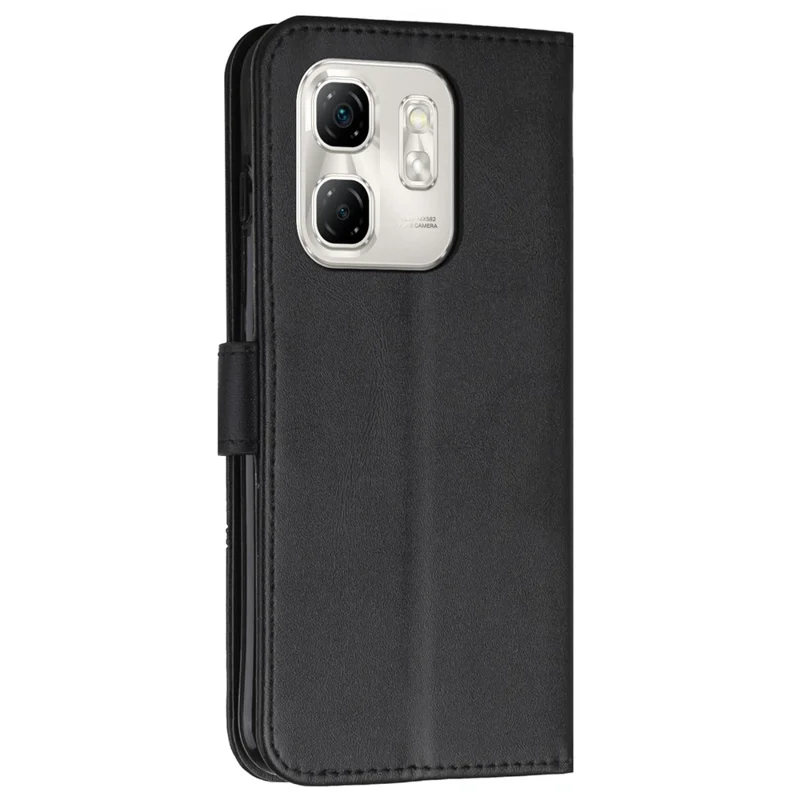 For Infinix Hot 50i 4G / Smart 9 4G Case Stand Flip Protective Leather Phone Cover - Black