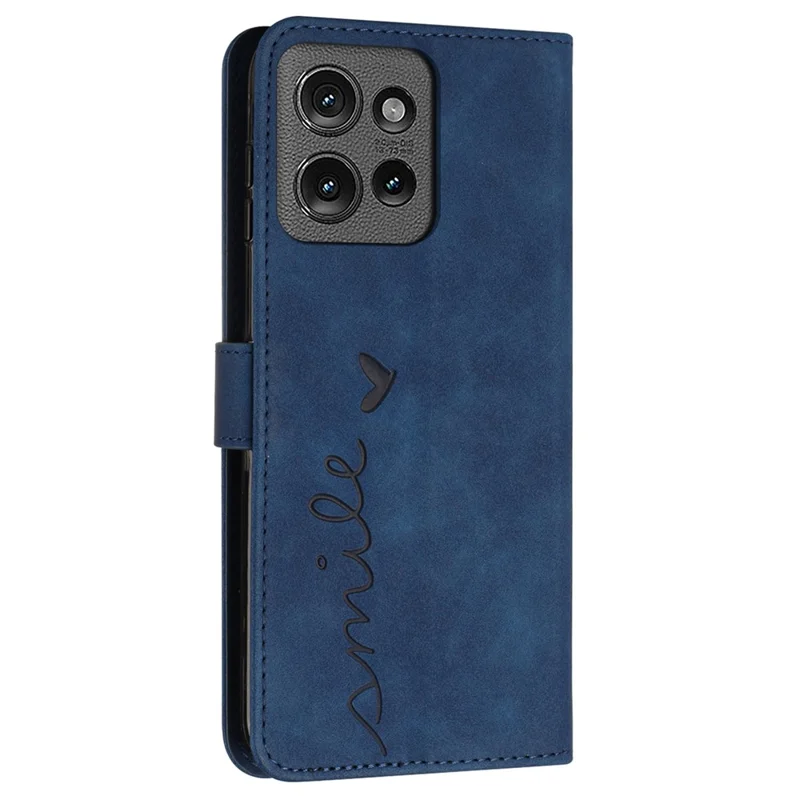 For Motorola Edge 50 5G Case Viewing Stand PU Leather Phone Cover Imprinted Pattern - Sapphire