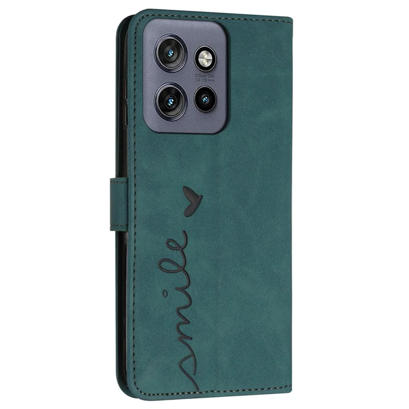 Étui pour Motorola Edge 50 Neo 5G / Moto S50 5G avec support de visualisation en cuir PU, motif imprimé - Vert