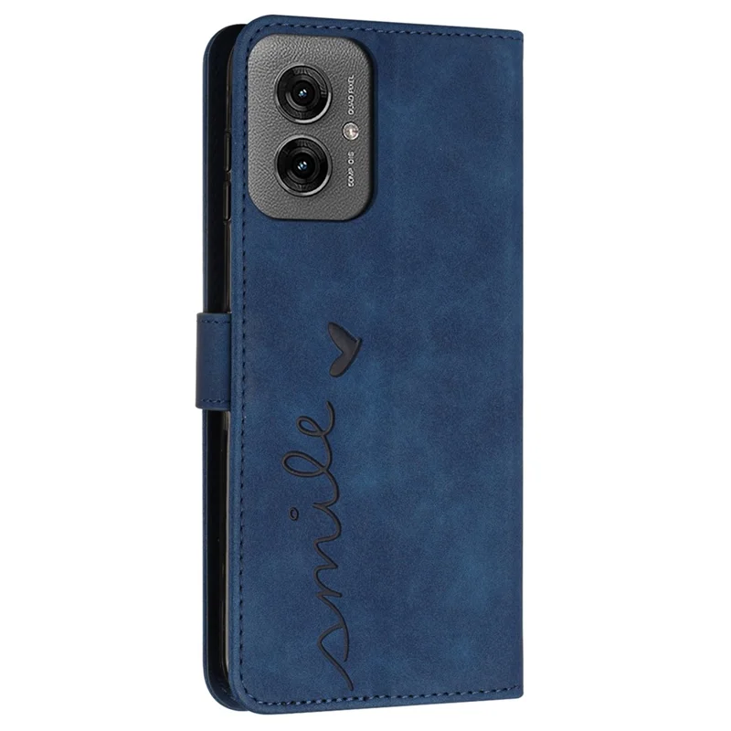 For Motorola Moto G55 5G Case Viewing Stand PU Leather Phone Cover Imprinted Pattern - Sapphire