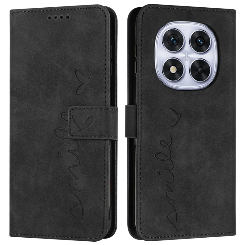 Futerał na Xiaomi Redmi Note 14 Pro+ 5G / Note 14 Pro 5G / Poco X7 5G z podstawką, pokrowiec z syntetycznej skóry PU z nadrukiem - Czarny