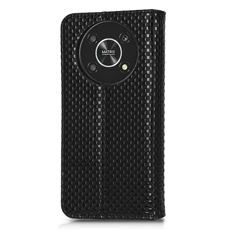 Для Чести X9 5g / X30 5G / Magic4 Lite 5g-кошелек Стенд Текстура Текстура Корпус PU - Черный