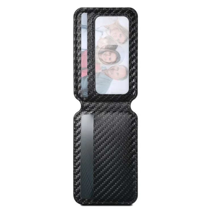 Funda magnética para iPhone 14 Pro SUTENI H18 de textura de fibra de carbono de cuero + TPU con bolsa extraíble para tarjetas