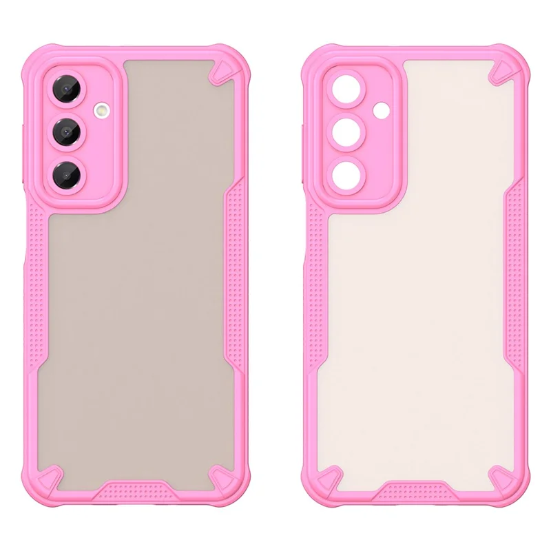 Armor Series For Samsung Galaxy A16 5G / 4G Case PC+TPU Semi-Transparent Frosted Finish Protective Phone Cover - Pink