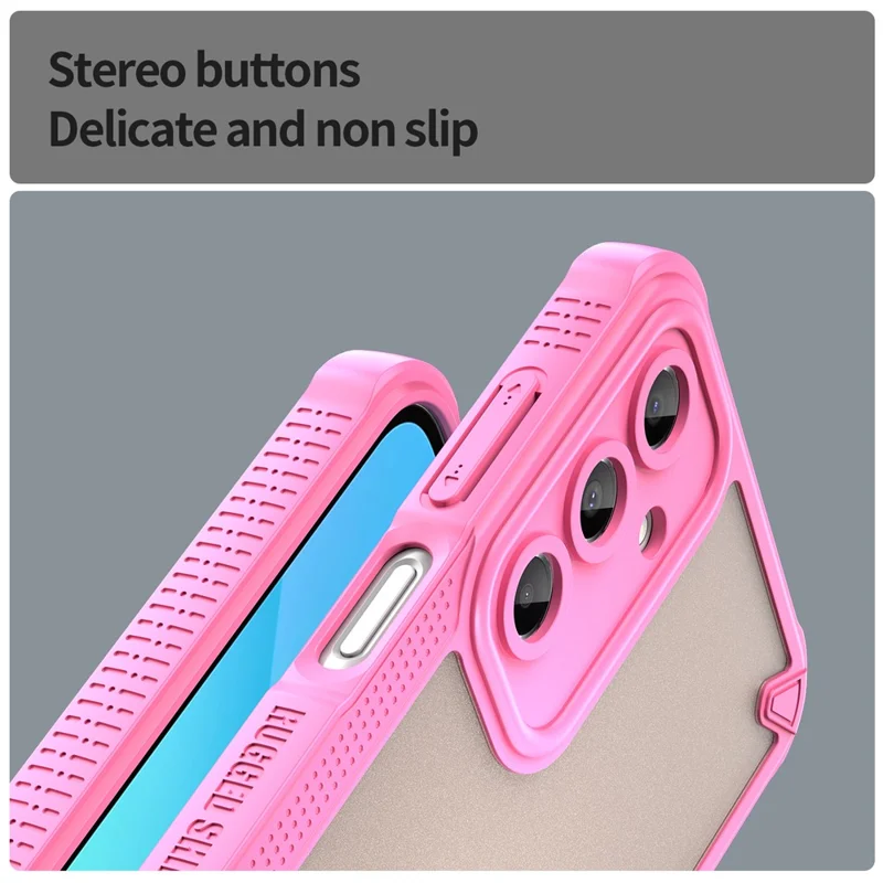 Armor Series For Samsung Galaxy A16 5G / 4G Case PC+TPU Semi-Transparent Frosted Finish Protective Phone Cover - Pink