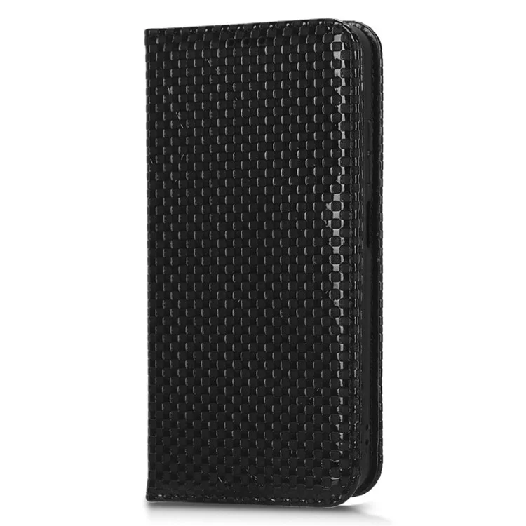 Para Xiaomi Redmi Note 11 4G (Qualcomm) / Nota 11S 4G Grid Textura PU Case de Cuero Cierre Magnética Fuerra de la Billetera Del Teléfono - Negro