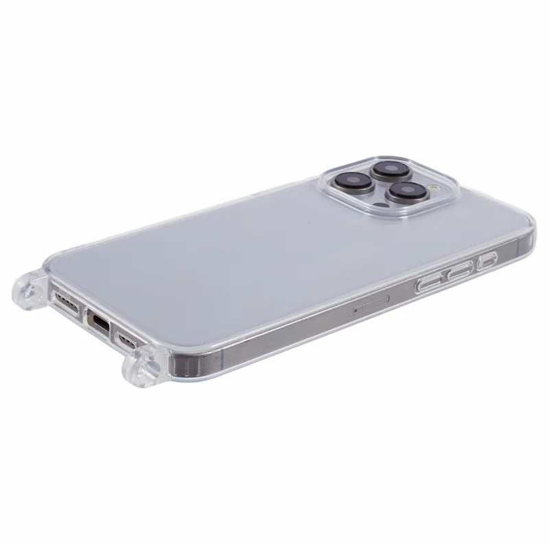 TPU Transparante Hoesje voor iPhone 15 Pro met Lanyardgat 1,8 mm