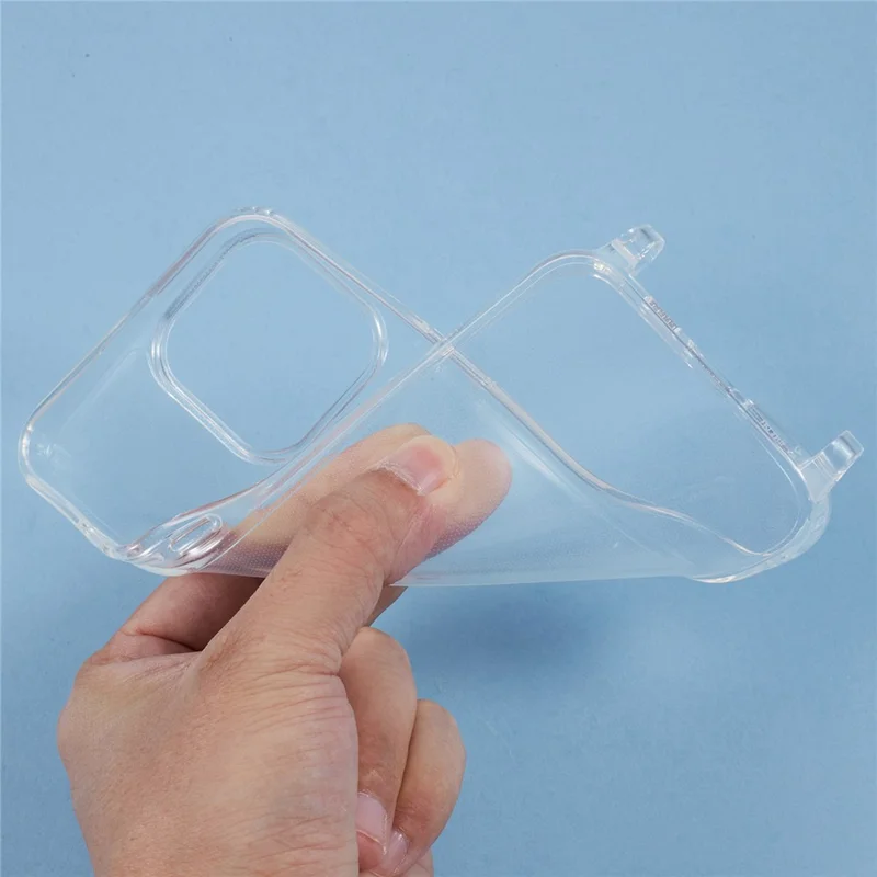 TPU Transparante Hoesje voor iPhone 15 Pro met Lanyardgat 1,8 mm