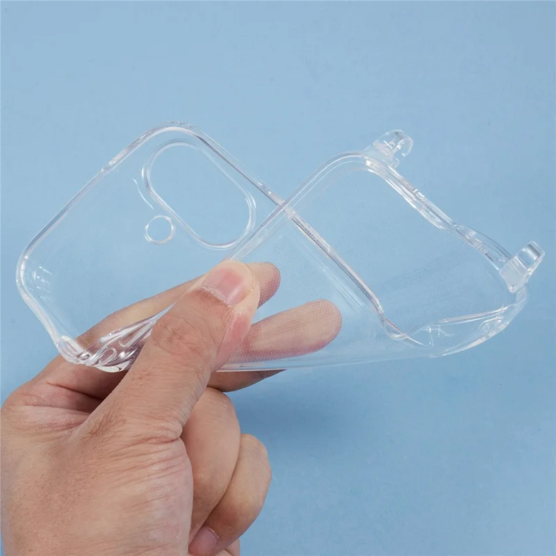 TPU 1,8 mm doorzichtig hoesje met lanyardgaten voor iPhone 16-hoesje