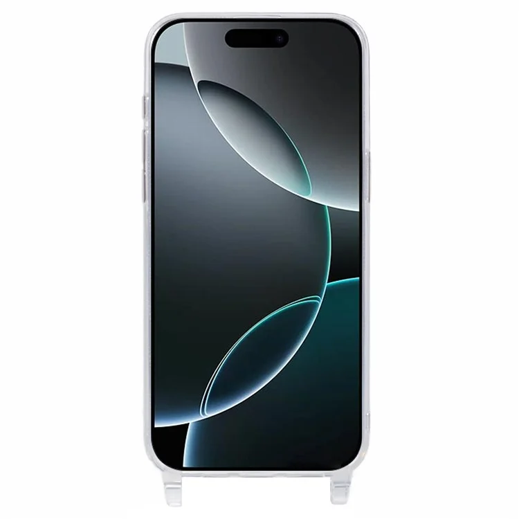 Funda para iPhone 16 Pro de TPU de 1,8 mm con tapa de teléfono transparente y agujeros para cordón