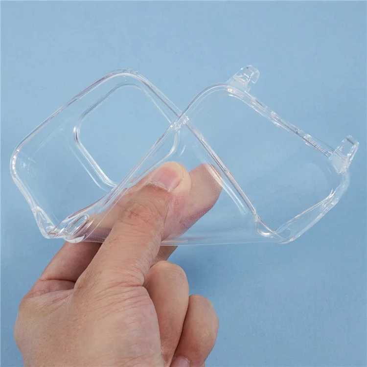 Funda para iPhone 16 Pro de TPU de 1,8 mm con tapa de teléfono transparente y agujeros para cordón