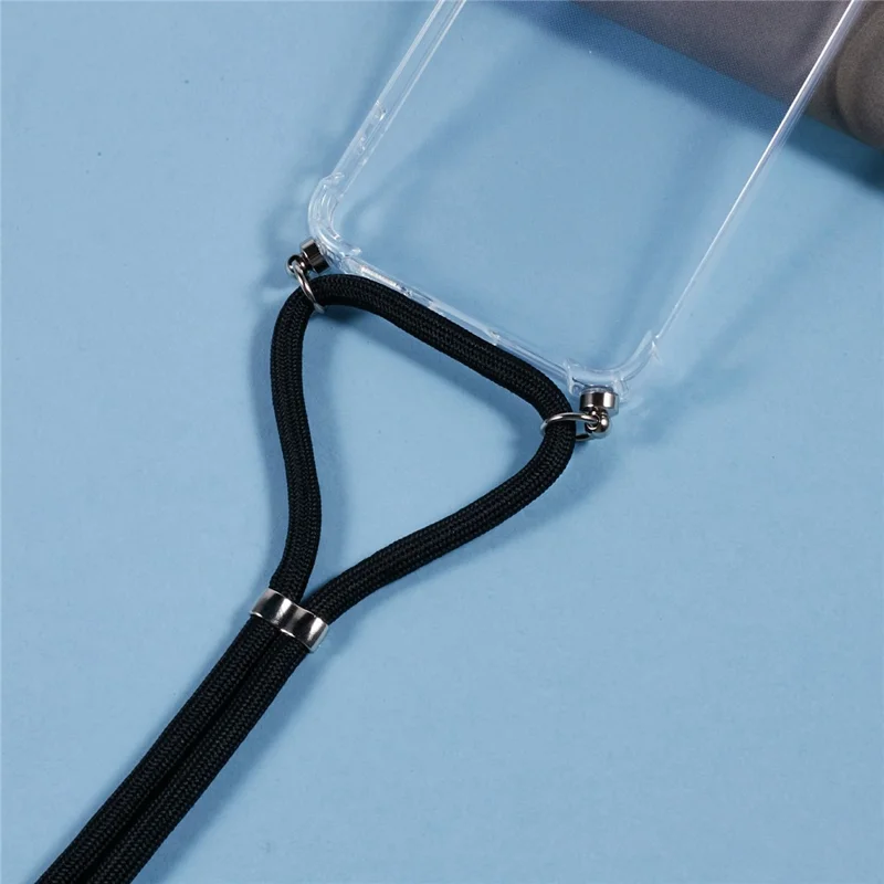 For Samsung Galaxy S25+ Case Forstærket Hjørne TPU Clear Telefonbeskyttelse med Lanyard