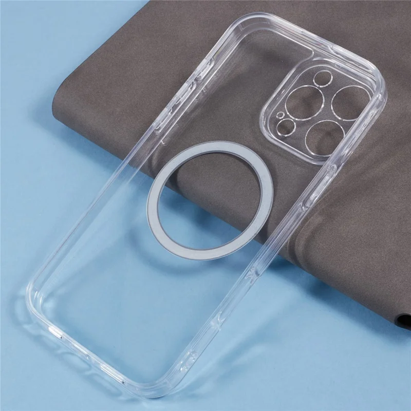 For iPhone 16 Pro Max Case Compatible with MagSafe CD Vein TPU+Acrylic Phone Cover - Green