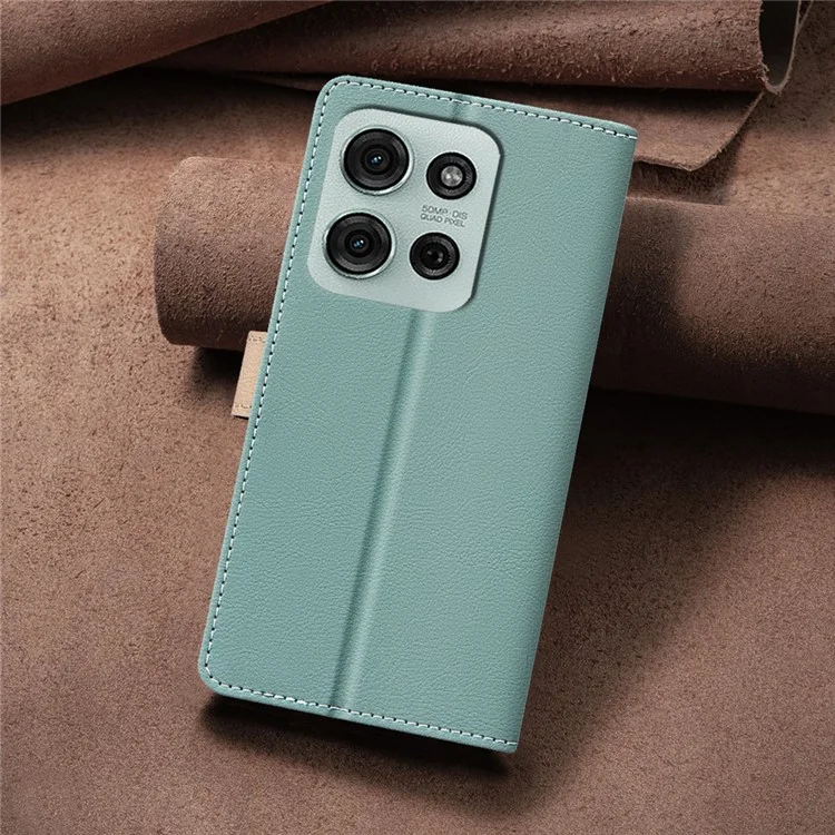 BINFEN COLOR BF33 per Motorola Moto G75 5G Custodia in pelle con colore a contrasto e blocco RFID - Verde