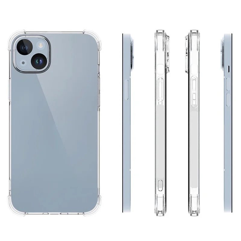 WANLONFENG WL Series for iPhone 14 TPU Case 2.0mm Phone Cover with Tempered Glass Film