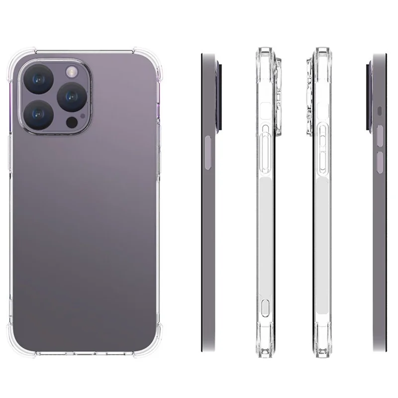 WANLONFENG WL Series for iPhone 14 Pro TPU Case 2.0mm Phone Cover with Tempered Glass Film