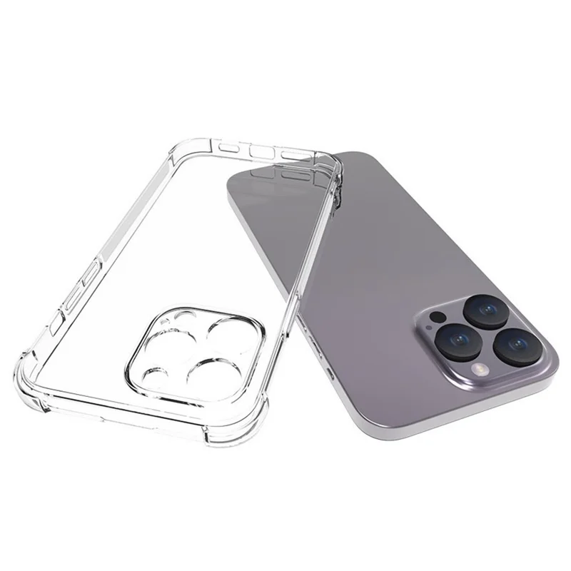 WANLONFENG WL Series for iPhone 15 Pro Max TPU Case 2.0mm Phone Cover with Tempered Glass Film