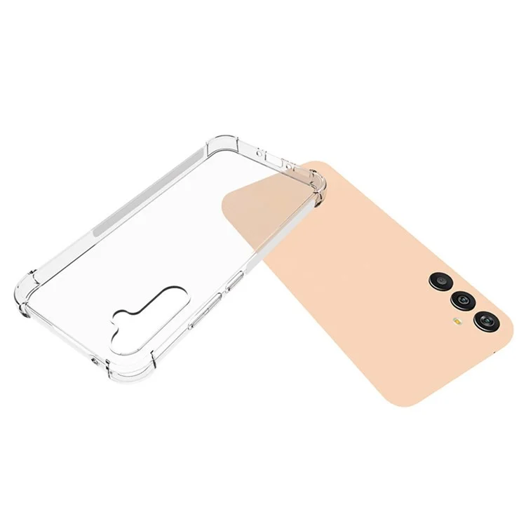 Custodia WANLONFENG WL Series per Samsung Galaxy A34 5G, cover in TPU trasparente da 2,0 mm con pellicola in vetro temperato (grande foro per l'obiettivo)
