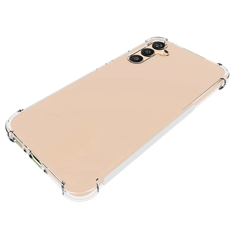 Custodia WANLONFENG WL Series per Samsung Galaxy A34 5G, cover in TPU trasparente da 2,0 mm con pellicola in vetro temperato (grande foro per l'obiettivo)