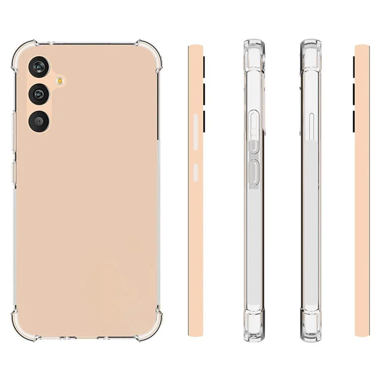 Custodia WANLONFENG WL Series per Samsung Galaxy A34 5G, cover in TPU trasparente da 2,0 mm con pellicola in vetro temperato (grande foro per l'obiettivo)