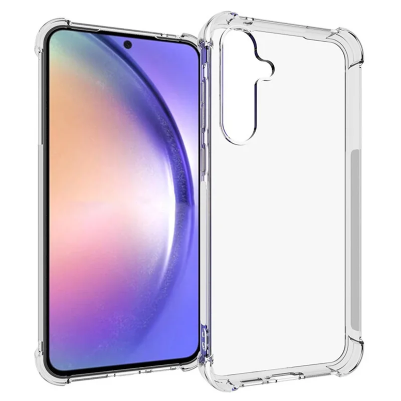 Custodia WANLONFENG WL Series per Samsung Galaxy A55 5G, cover in TPU trasparente da 2,0 mm con pellicola in vetro temperato (foro grande per la fotocamera)