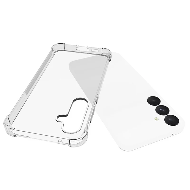 Custodia WANLONFENG WL Series per Samsung Galaxy A55 5G, cover in TPU trasparente da 2,0 mm con pellicola in vetro temperato (foro grande per la fotocamera)