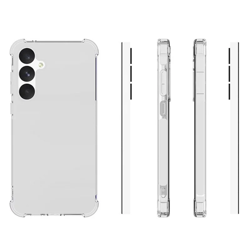 Custodia WANLONFENG WL Series per Samsung Galaxy A55 5G, cover in TPU trasparente da 2,0 mm con pellicola in vetro temperato (foro grande per la fotocamera)
