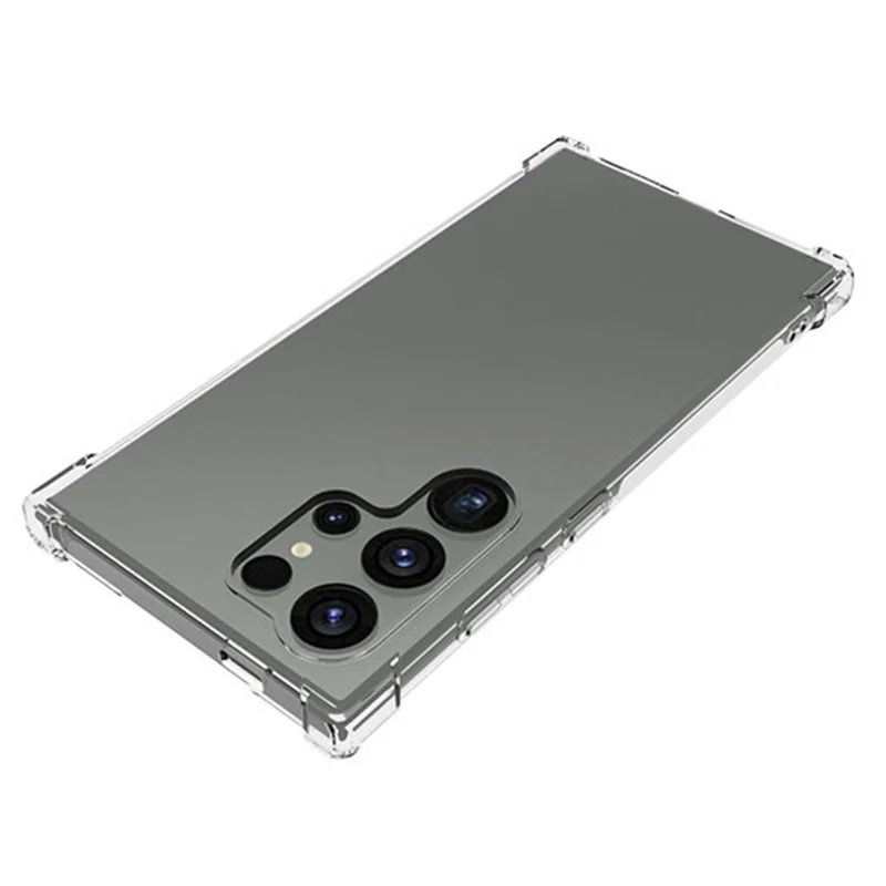 Étui pour Samsung Galaxy S24 Ultra de la série WL WANLONFENG avec film en verre trempé et couvercle en TPU transparent de 2,0 mm (grand trou pour l'objectif)