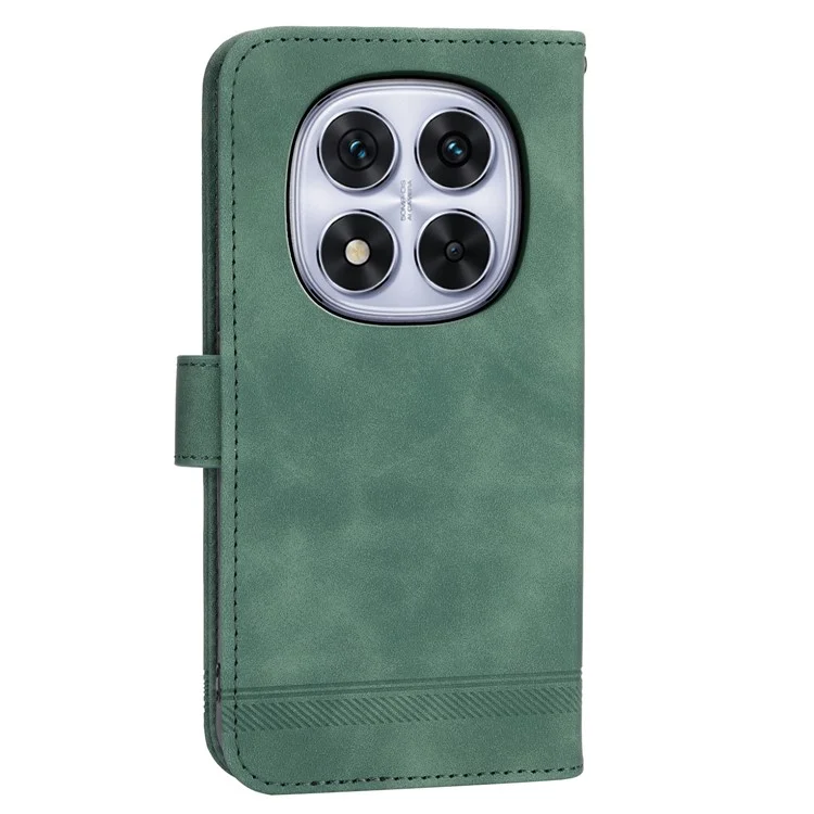 Étui en cuir avec impression de lignes DIERFENG DF-03 pour Xiaomi Redmi Note 14 Pro 5G - Vert